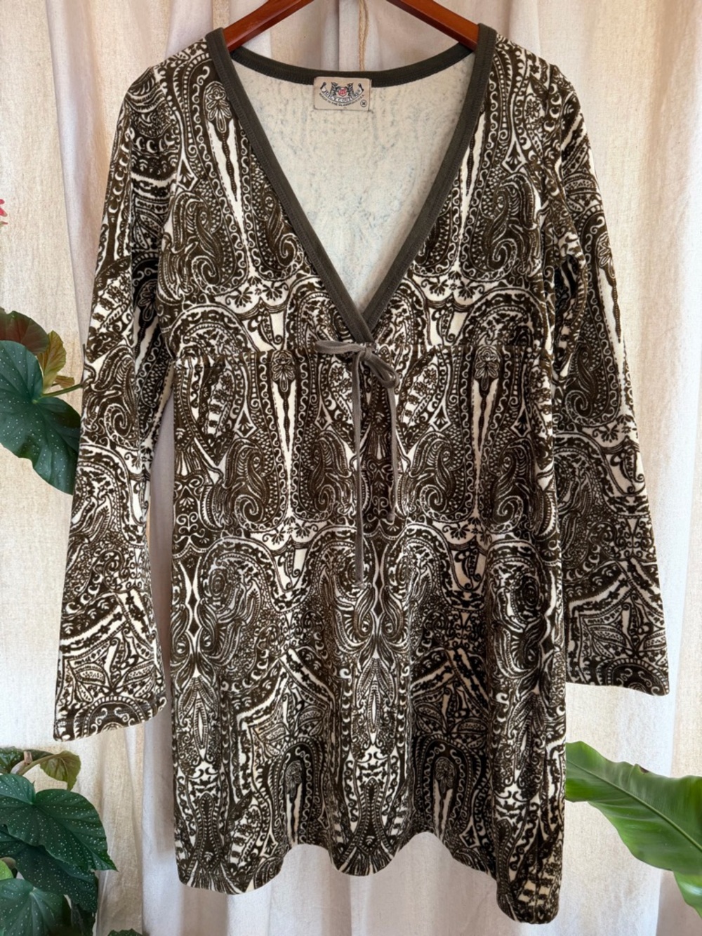 Vintage Juicy Couture Velour Paisley Dress
